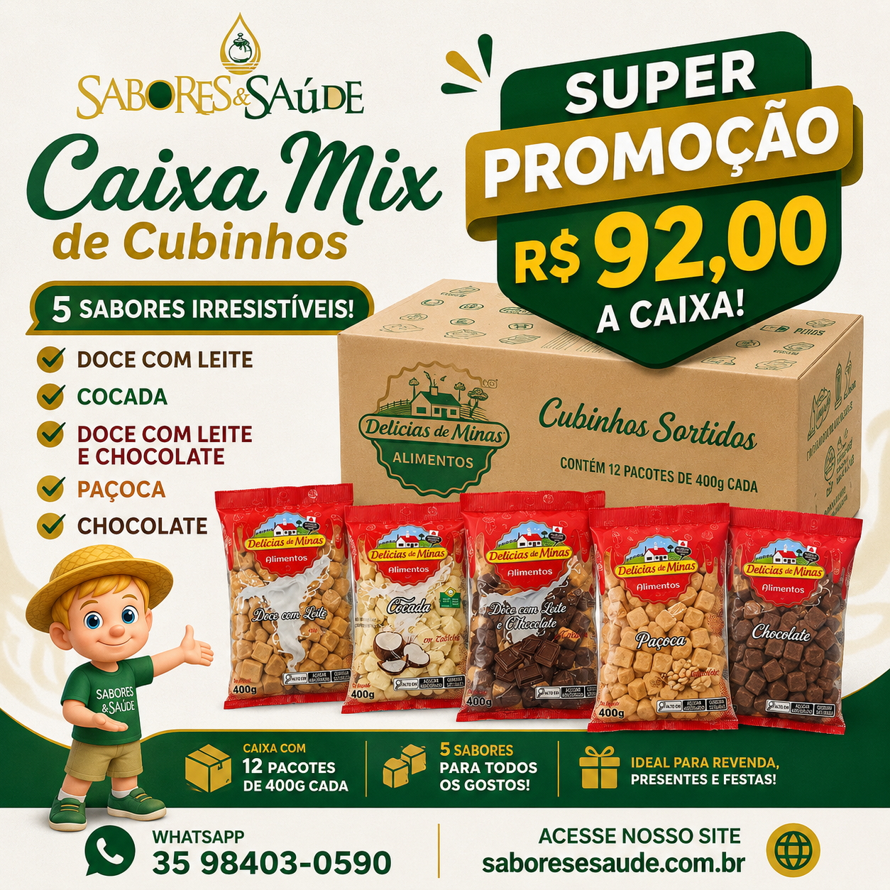 Mix Cubinho de Doce de Leite